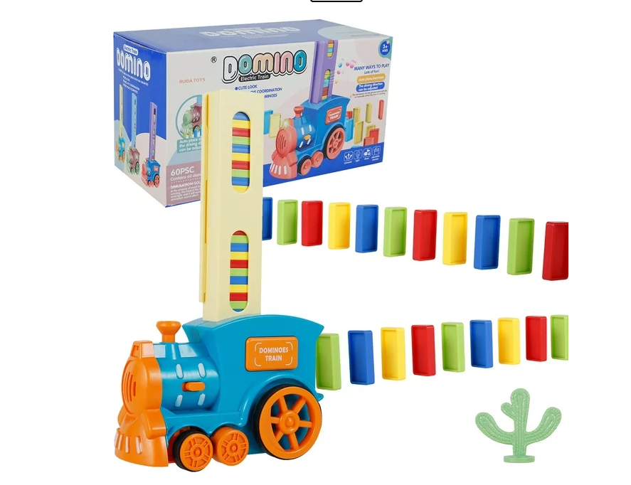 DOMINO TRAIN TRACKING SET 60PCS DOMINO PIECES