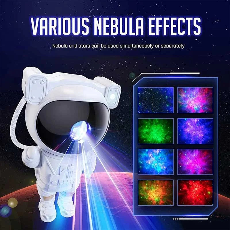 Astronaut Galaxy Star Projector 360° Adjustable Design - USB Projector For Baby Bedroom, Parties, and Gaming Rooms