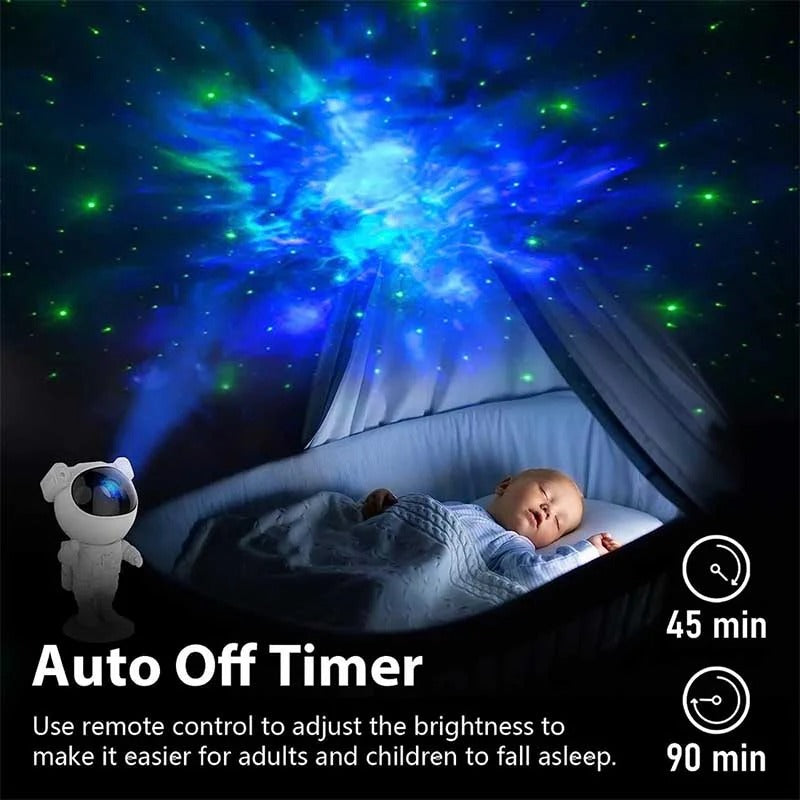 Astronaut Galaxy Star Projector 360° Adjustable Design - USB Projector For Baby Bedroom, Parties, and Gaming Rooms