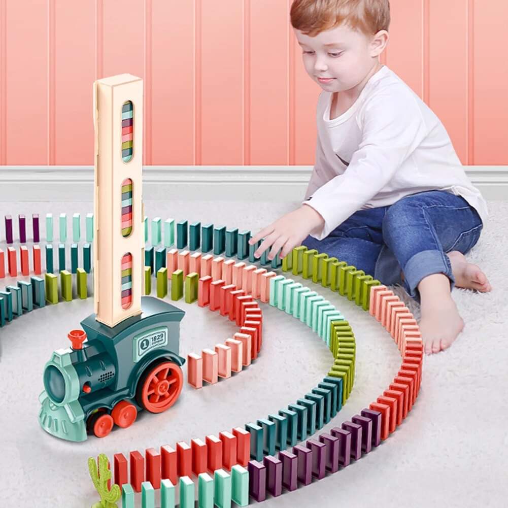 DOMINO TRAIN TRACKING SET 60PCS DOMINO PIECES