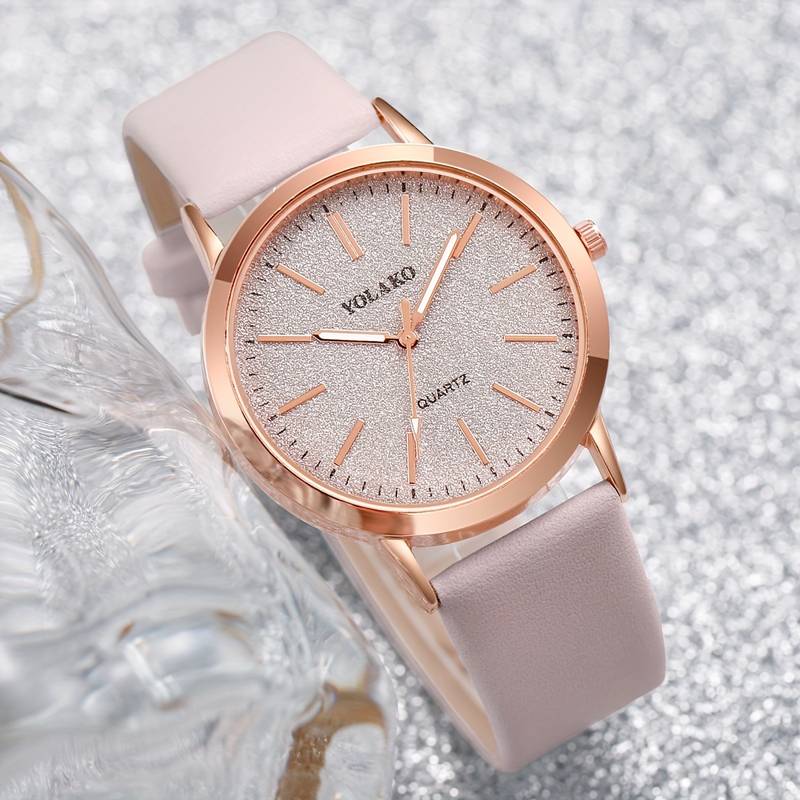 6PCS/SET WOMEN'S WATCH CASUAL SHINY QUARTZ WATCH ANALOG PU LEATHER WRIST WATCH & HEART JEWELRY SET, GIFT FOR MOM HER